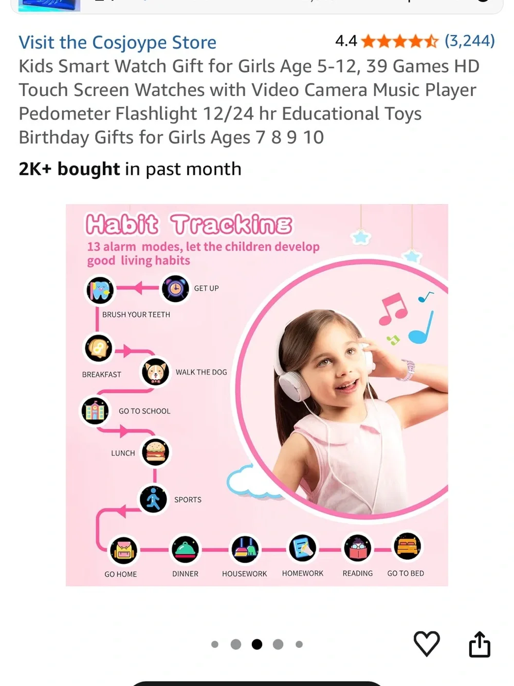 NEW IN BOX Pink Kids Smartwatch with Camera and Color Screen